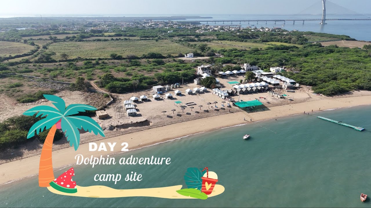 DAY 2 || BEYT DWARKA BEACH 🏖️ CAMPING || Cinematic Drone Shots