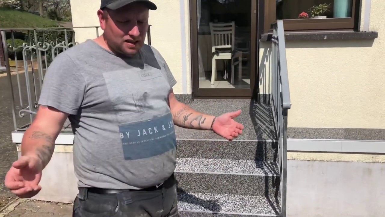 TREPPENSANIERUNG l FLüssigkunststoff, Polyester, Marmor, Steinteppich, Wasserdicht, Fugenlos