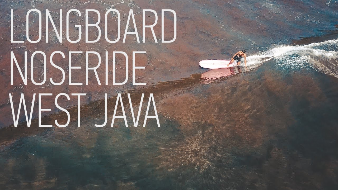 Longboard Surfing on Batu Karas / Hang Ten, Kick five, Cross step, bottom turn