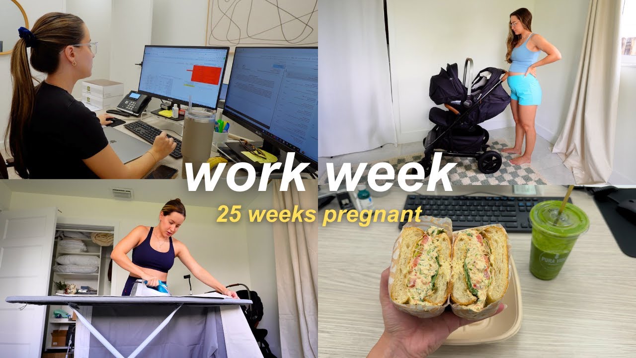 PART-TIME WORK WEEK at 25 weeks pregnant | outgrowing my scrubs, new stroller, feeling baby kicks!