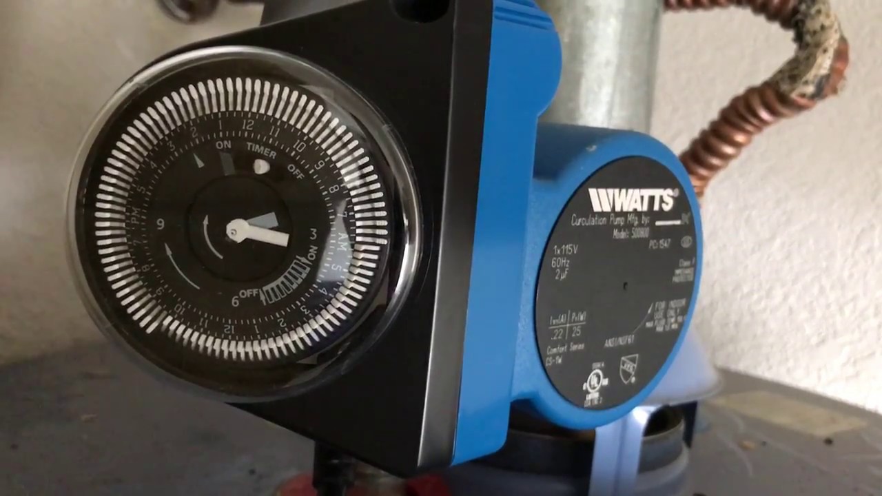 Setting the Timer - Premier Watts 500800 Hot Water Recirculation Pump