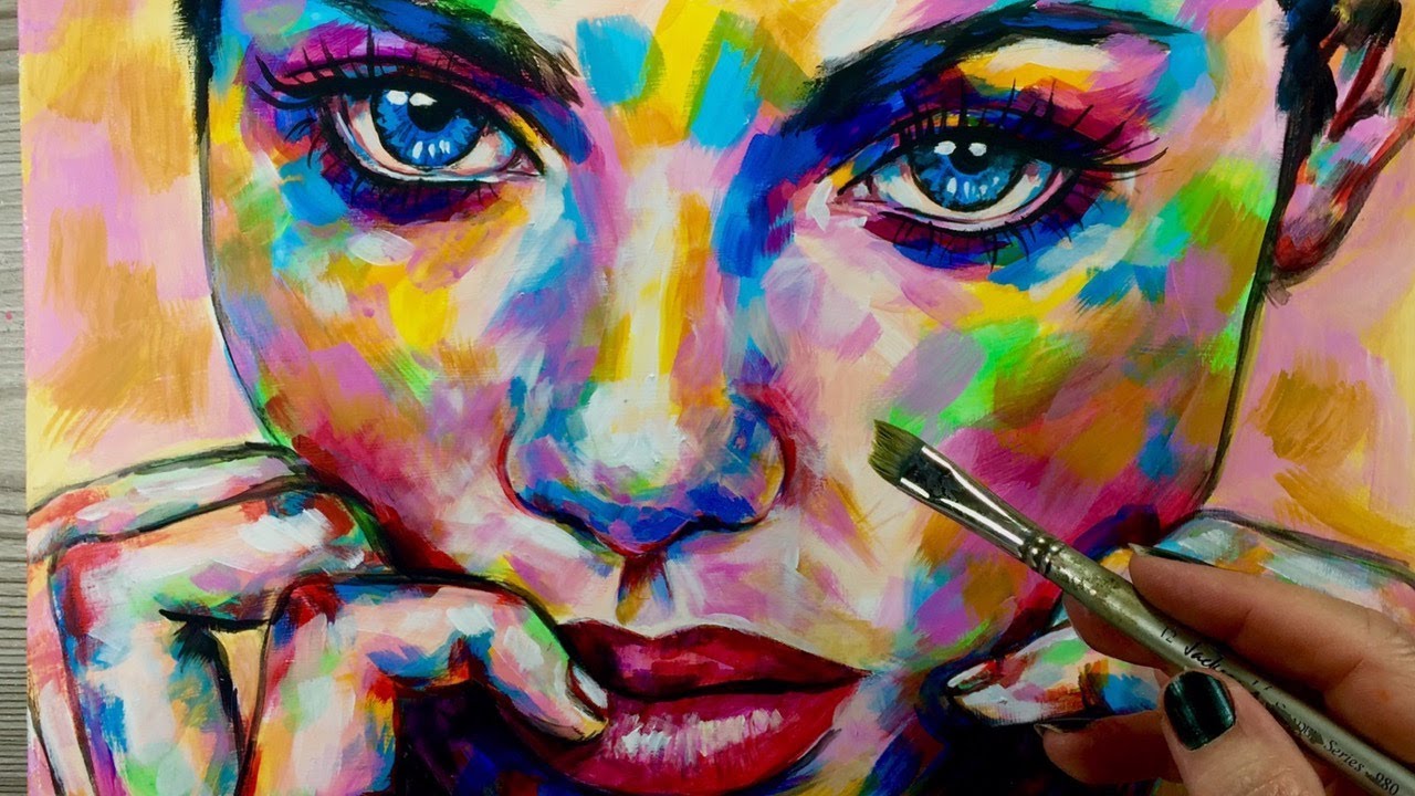 BLUE EYES / Acrylic Painting / COLOUR PORTRAIT