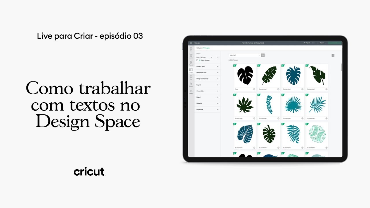 Live para Criar: Episódio #03 - Como Trabalhar com Textos no Cricut Design Space