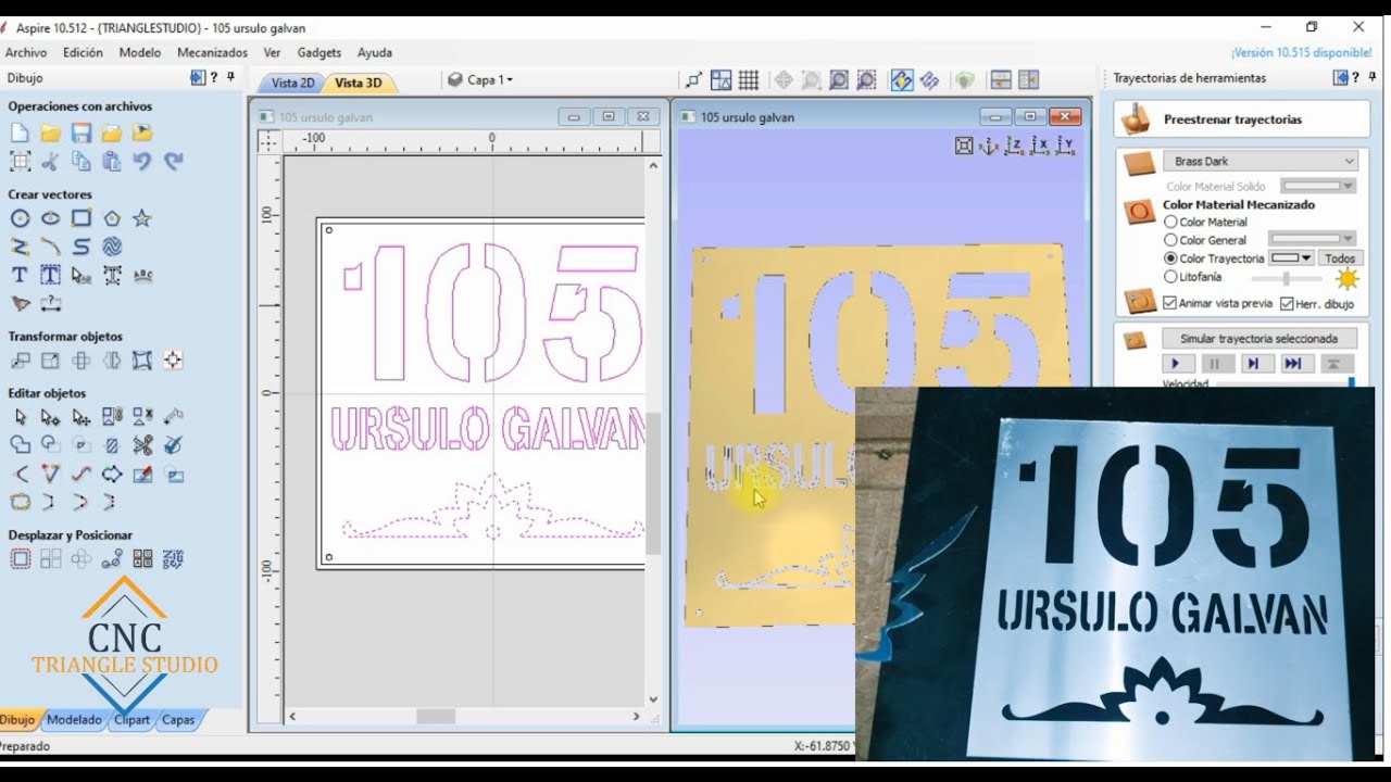 04 Corte lámina de aluminio con router CNC - Letrero residencial (Stencil Fonts)