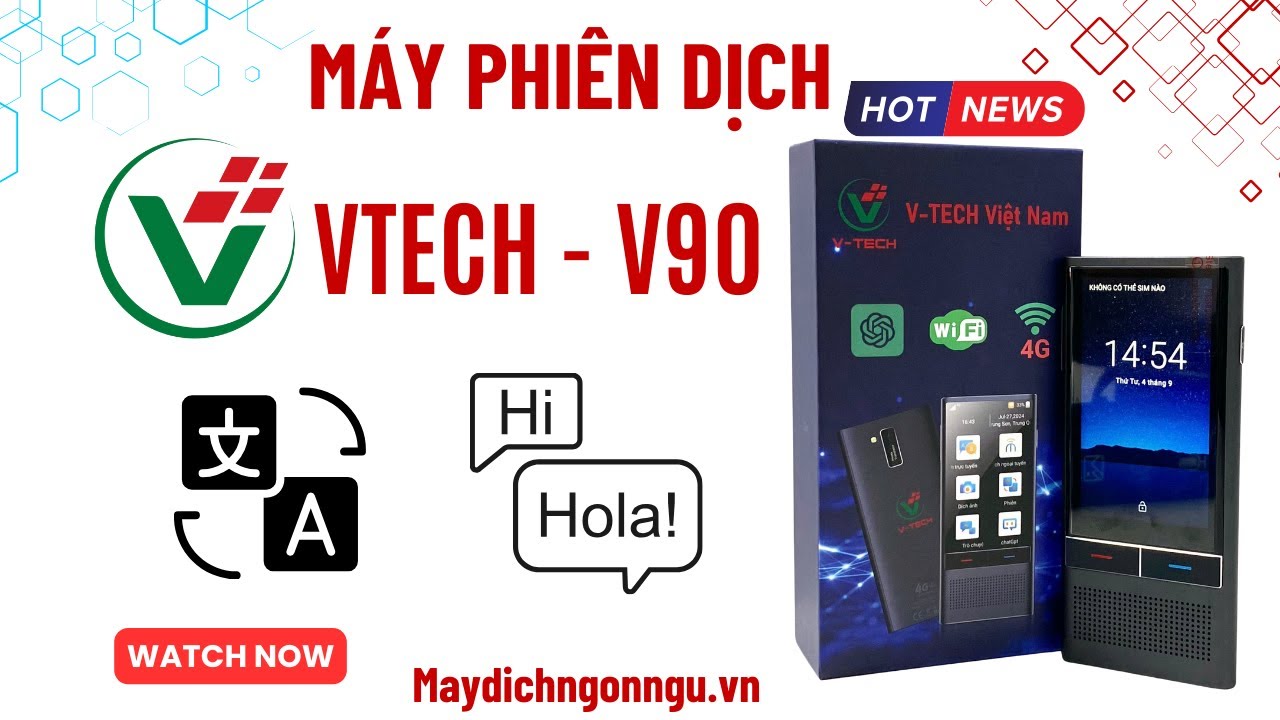 Máy phiên dịch - Máy thông dịch V90 phiên bản update mới nhất tích hợp sử dụng sim 4g siêu tiện lợi
