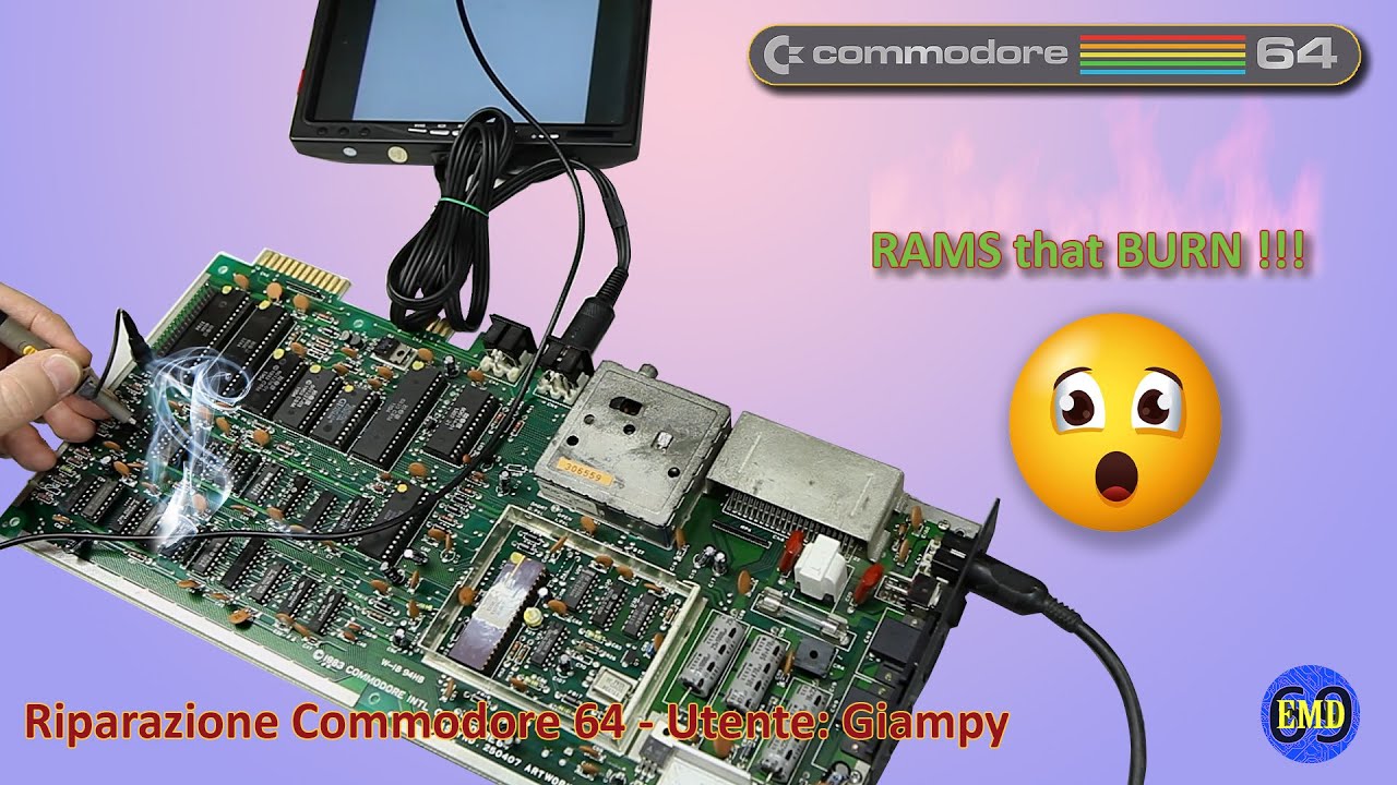 Commodore 64 rams that burn ! Riparazione del C64 dell'utente del canale Giampy, con problemi di RAM