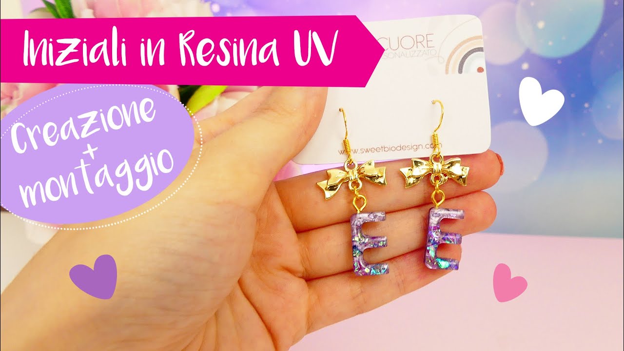 Orecchini Letterina in Resina UV