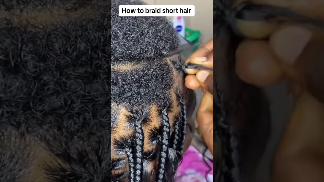 The easiest way to braid short hair. #howtobraidshorthair #trendingbraids