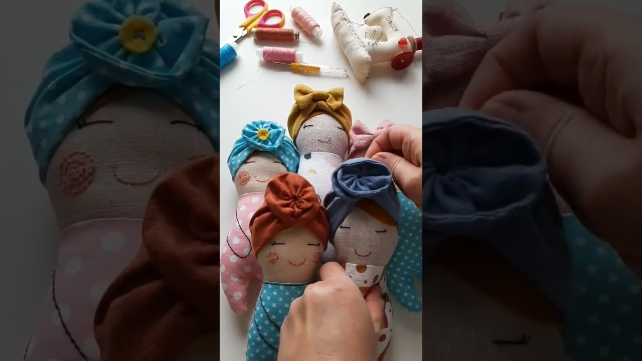 Tiny doll sewing pattern EASY to follow LET'S SEW ✂️🪡🧵 #sewing #diy #sewingpattern #handmade