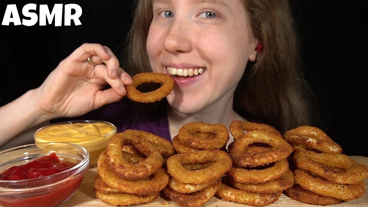 ASMR CHEESY ONION RINGS MUKBANG (No Talking) EATING SOUNDS