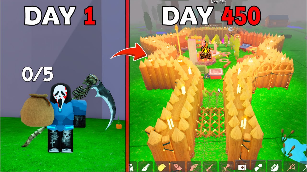 Solo. 450 Days to Build a Best Base in 99 Nights in The Forest
