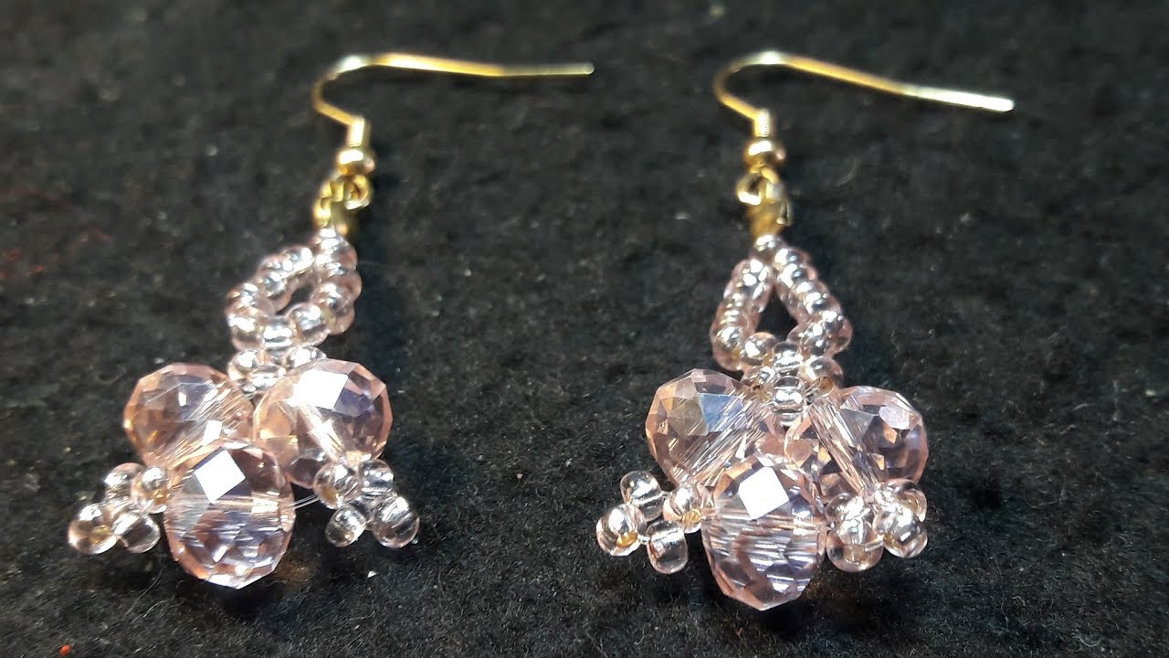 Hermosos Aros de Cristal y Mostacillas...Clase#65!!!