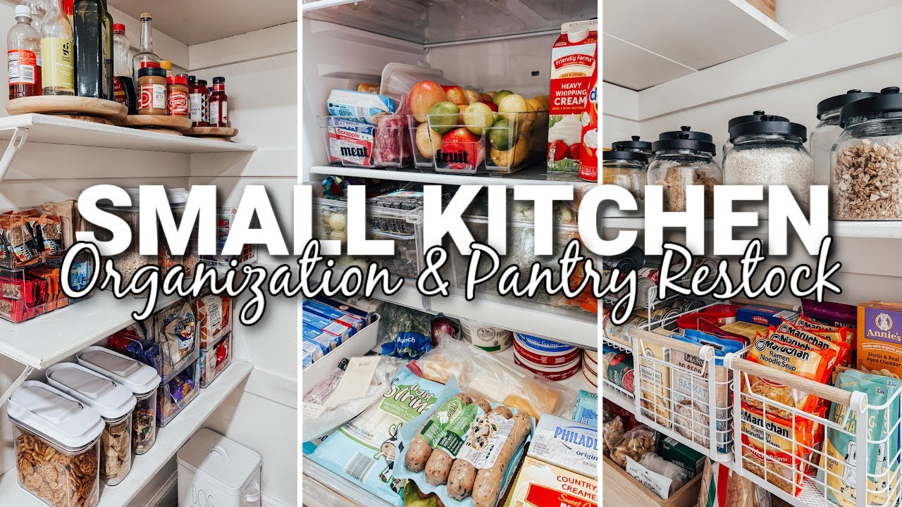 SMALL KITCHEN ORGANIZATION 2025 | FRIDGE & PANTRY RESTOCK | NARROW PANTRY ORGANIZATION IDEAS | ASMR