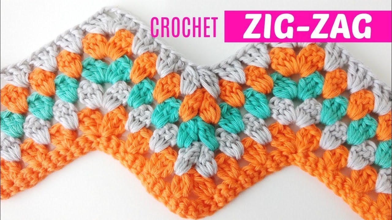 Punto espiga a crochet o zig-zag #4 estilo granny
