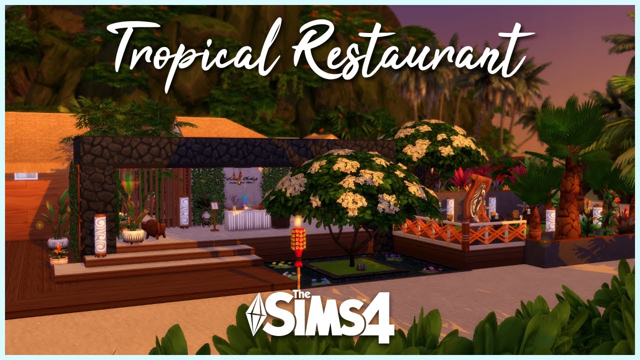 Tropical Restaurant | No CC | The Sims 4 Speed Build