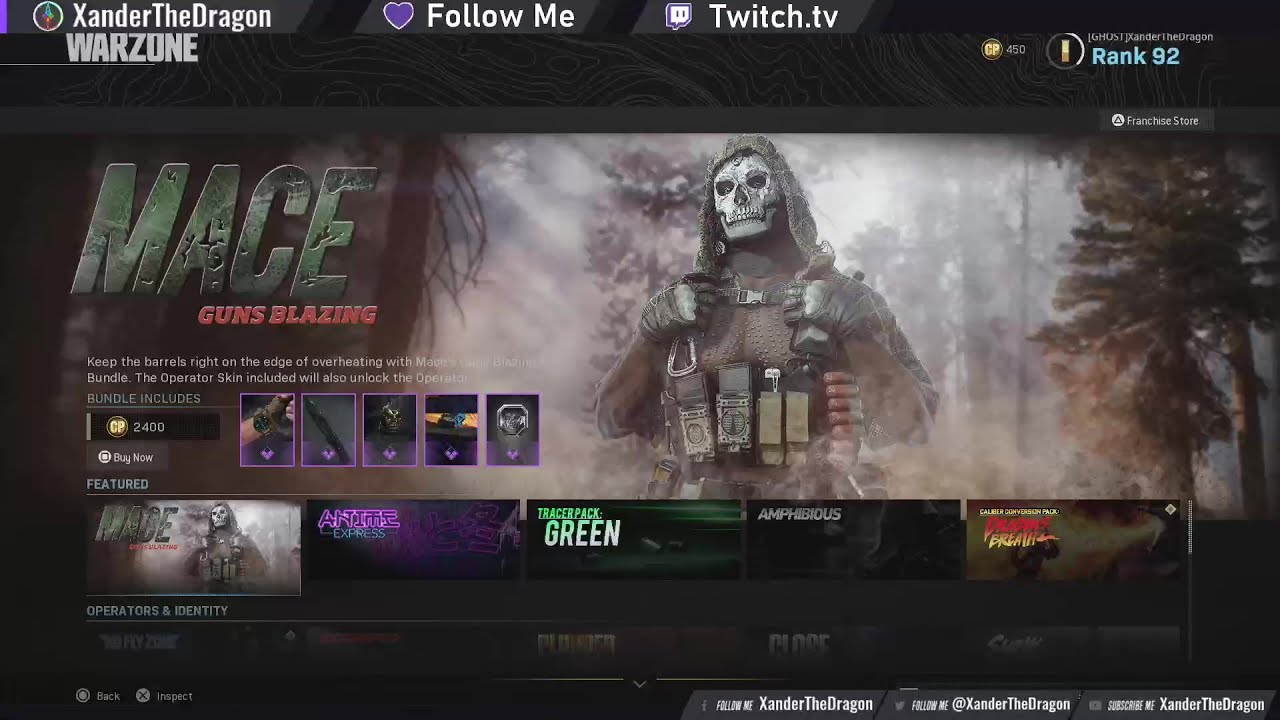 MACE GUNS BLAZING SHOWCASE - MODERN WARFARE STORE (WARZONE)