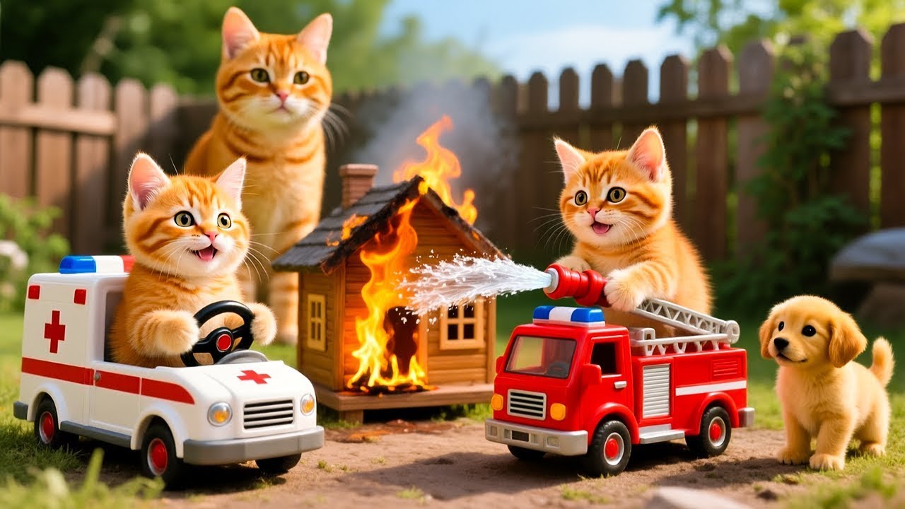 Mama Cat Trims Fur on the Farm and Makes Tiger Hat For Kittens At Home🐾🎩🐯#contenthunt