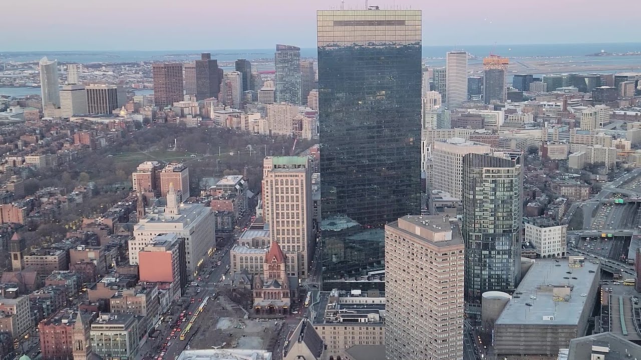 360° Aerial View of Boston, USA