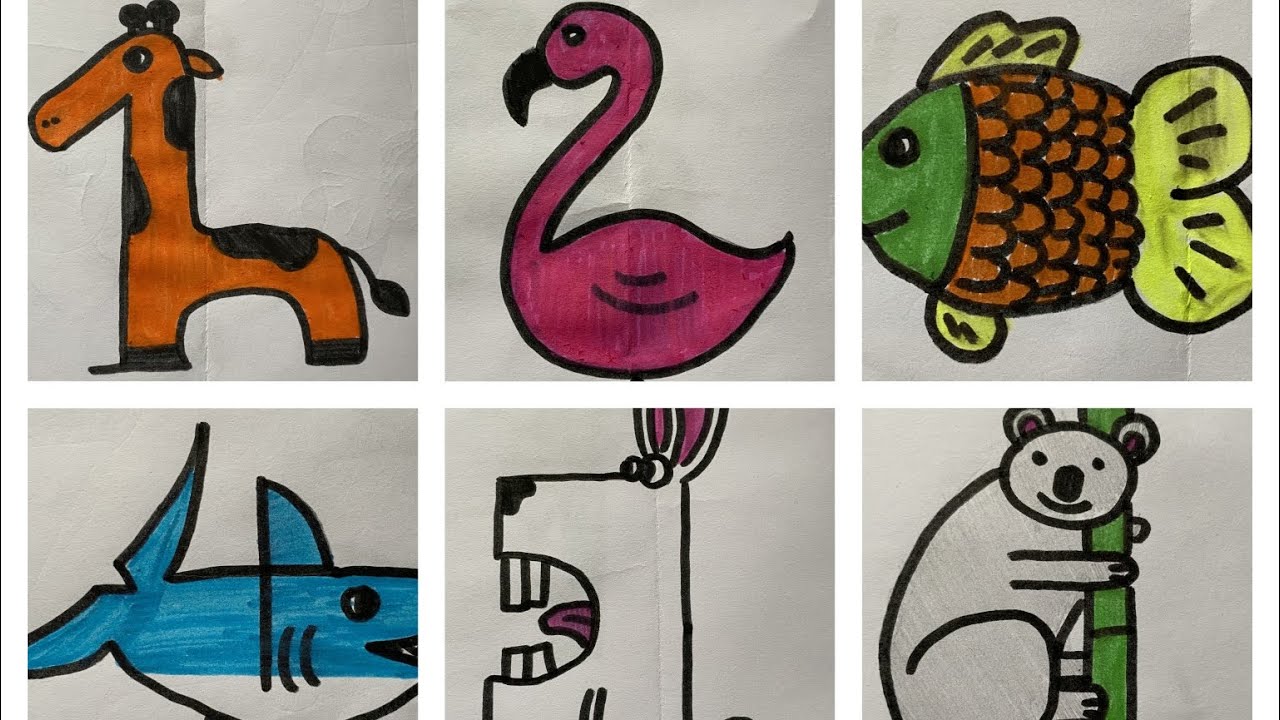 1'den 10'a Kadar Sayılarla Hayvan Çizimi | Çocuk Videoları | Animal Drawings
