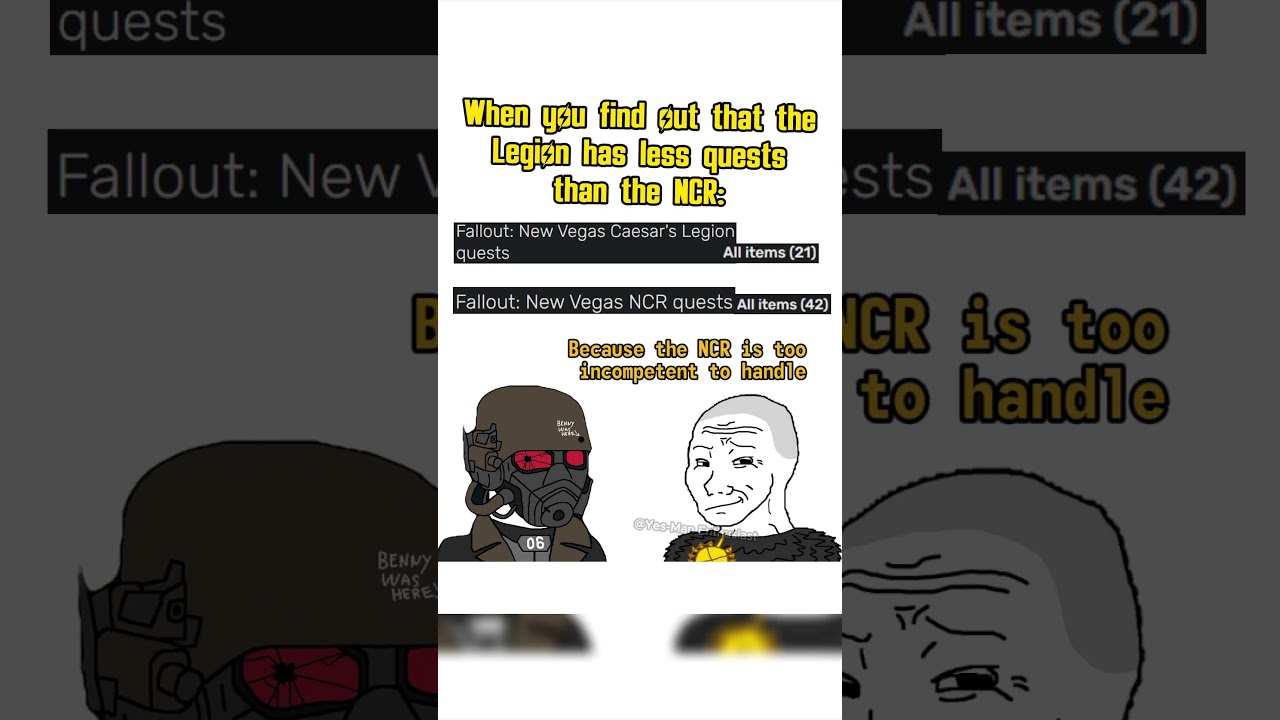 When you find out that the Legion has less quests than the NCR: 