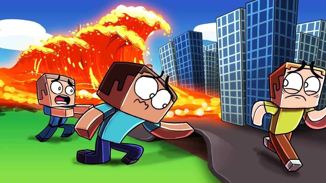 Minecraft | PROTECT THE CITY FROM A LAVA TSUNAMI! (Lava Tsunami vs Base)