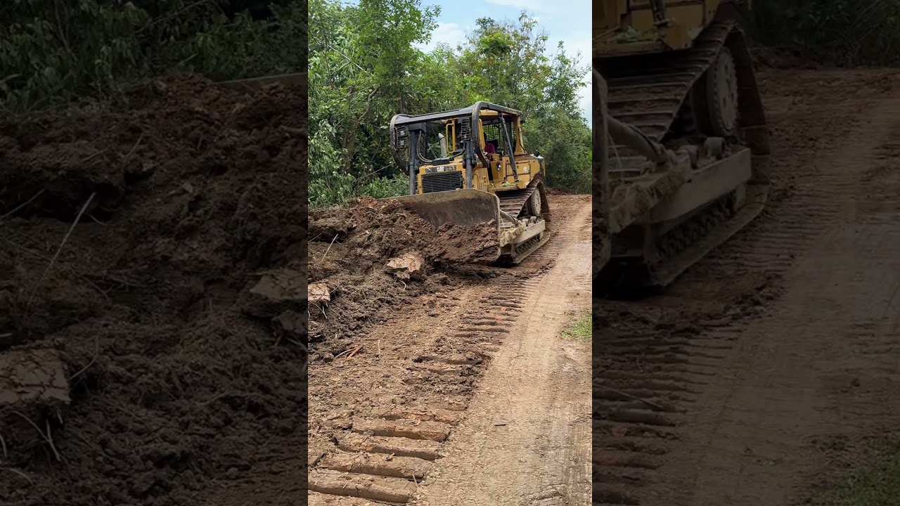 Bulldozer power in action #bulldozer #construction #shorts
