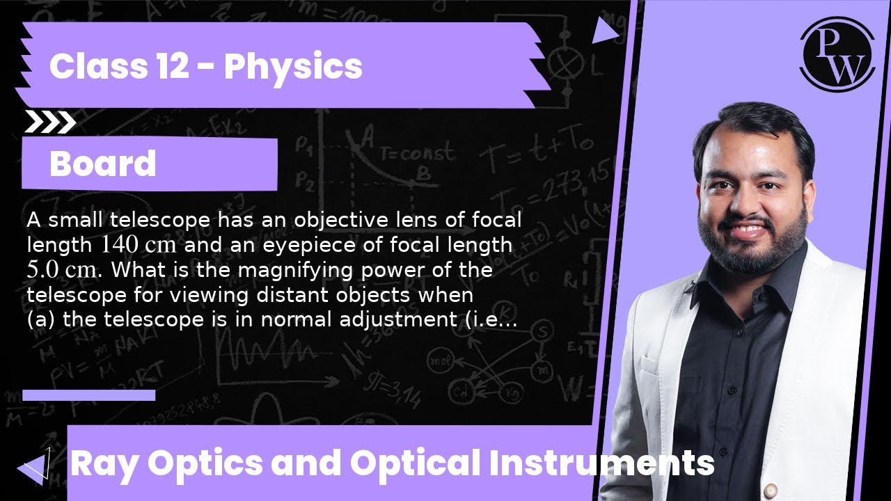 A small telescope has an objective lens of focal length 140  cm and an eyepiece of focal length 5...