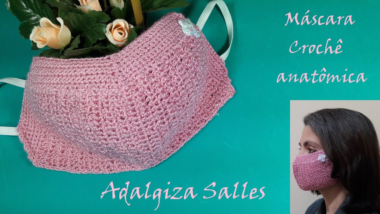 DIY Máscara de Crochê modelo Ninja anatômica com forro passo a passo fácil #stayhome