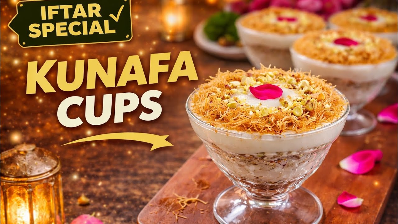 🌙 Ramzan special Creamy & Crispy Kunafa Cups | Easy Iftar Sweet Dish | sewai cups