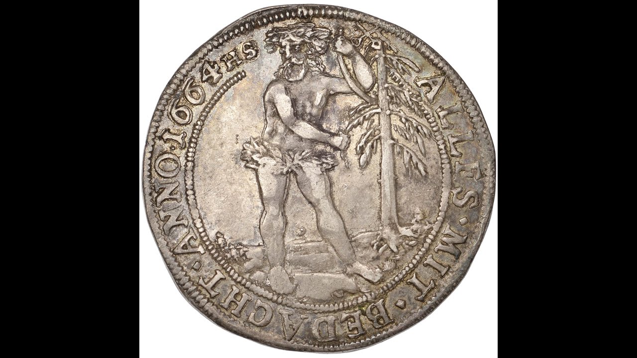 Rare 1664 14 Thaler Brunswick Wolfenb&uuml;ttel Augustus II Germany Coin Silver