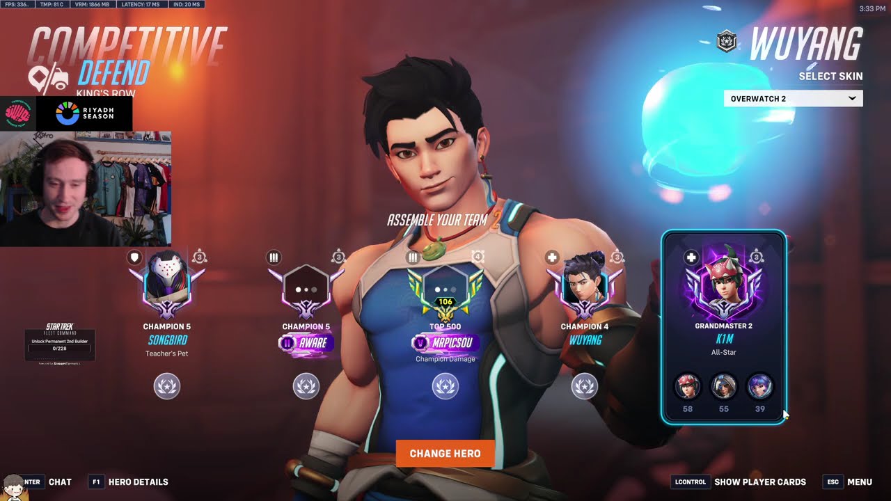 20 тыс. урона! Геймплей ASTRO WUYANG OVERWATCH 2, 19-й сезон, топ-500