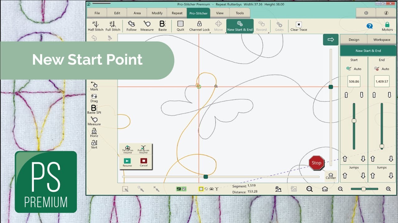 New Start Point in a Design - Pro Stitcher Tutorials