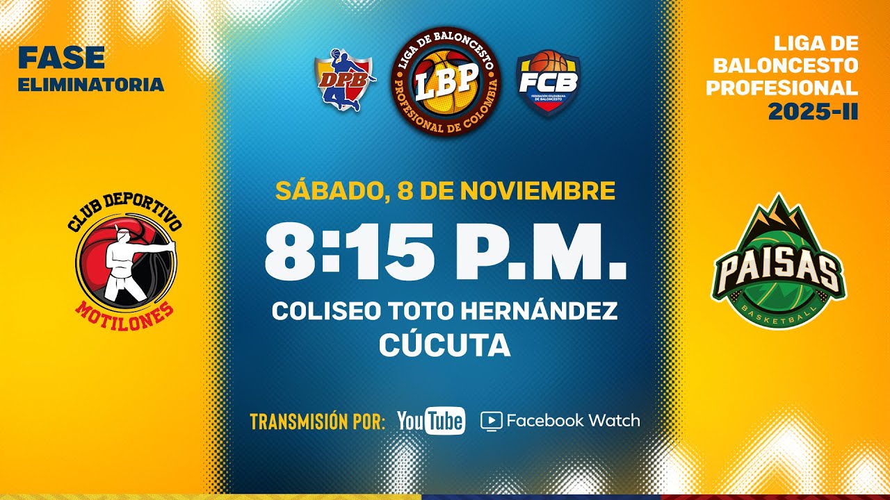 LIVE: #LigaDeBaloncestoProfesional | Paisas De Antioquia VS Club Deportivo Motilones 2025 - 11 - 8