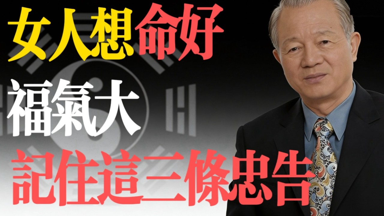 曾仕強：爲什麽越善良的女人命越苦？記住這3條忠告，福氣擋都擋不住！#易經 #曾仕強 #女性智慧 #好命 #改運 #修心 #人際關系 #國學智慧 #人生哲理 #正能量