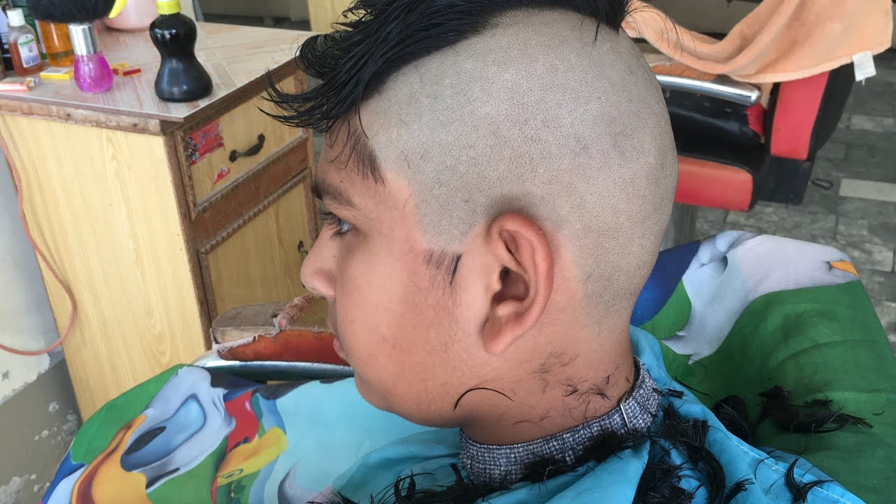 headshave boy smooth hair staright razor @MrsKhokhar6 #headshave2024