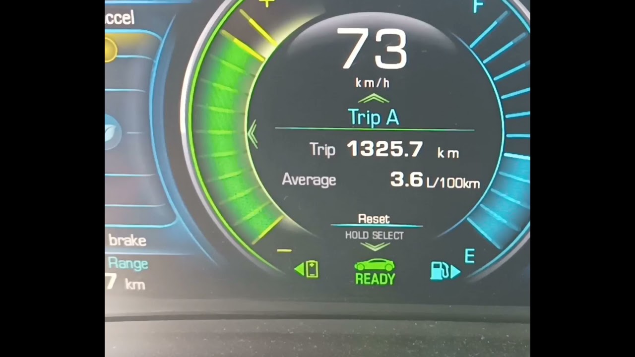 Chevrolet Volt 0-100 km/h acceleration. Model 2018