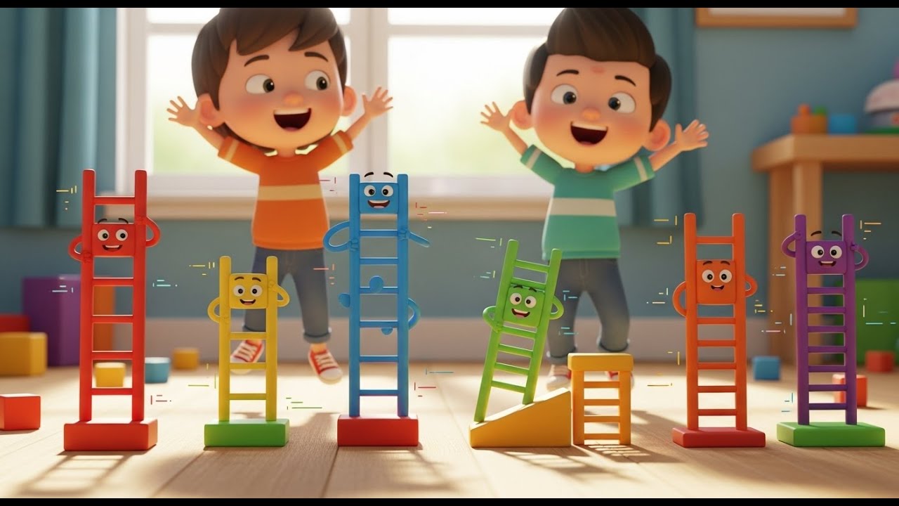 Six Little Toy Ladders Climb Climb Climb 🪜 | Nursery Rhymes for Kids & Baby Songs