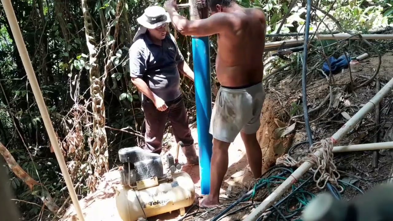 Compressor a todo vapor para acomoda o filtro no poço artesiano