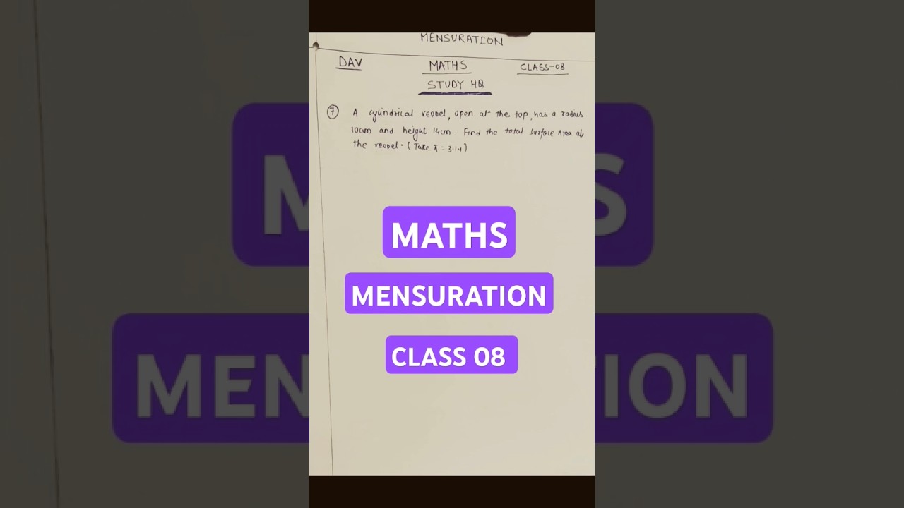 MATHS  | CLASS 08 | DAV SCHOOL | CH -14 |WORKSHEET 4 | QUES 7 #maths #class8maths #mathsshorts