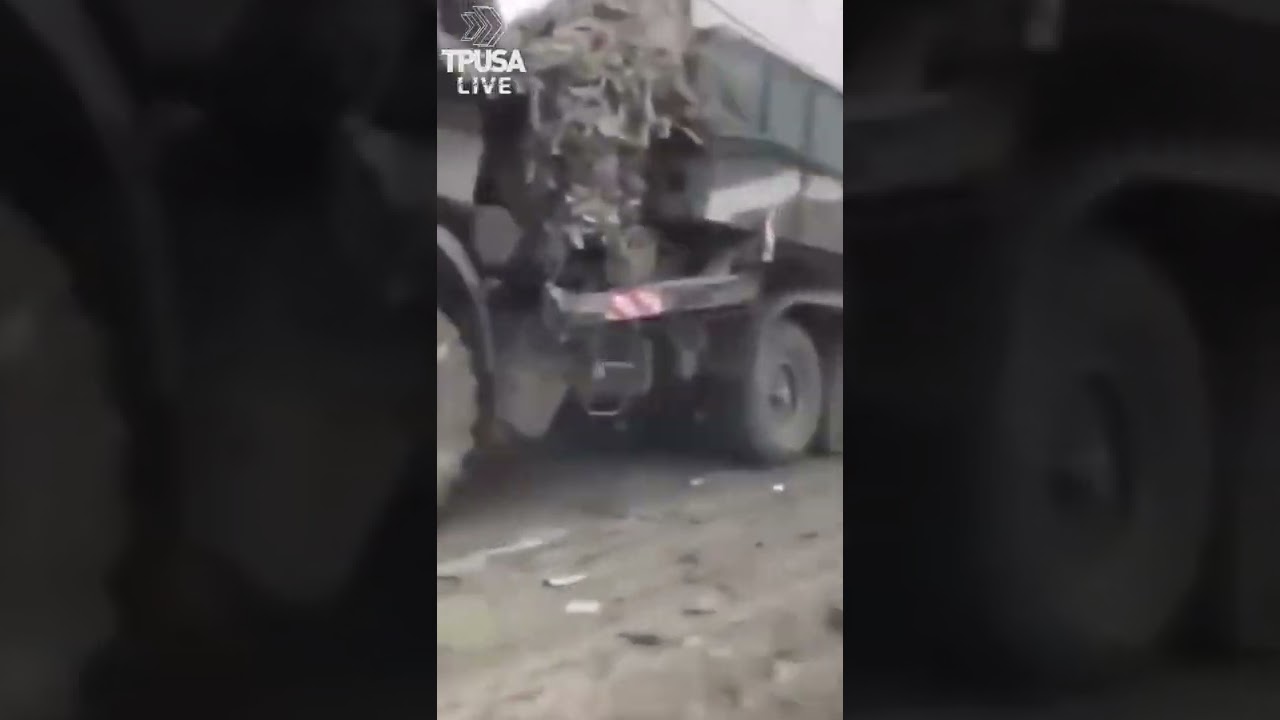 RUSSIAN CONVOY DESTROYED ALONG UKRAINIAN ROAD