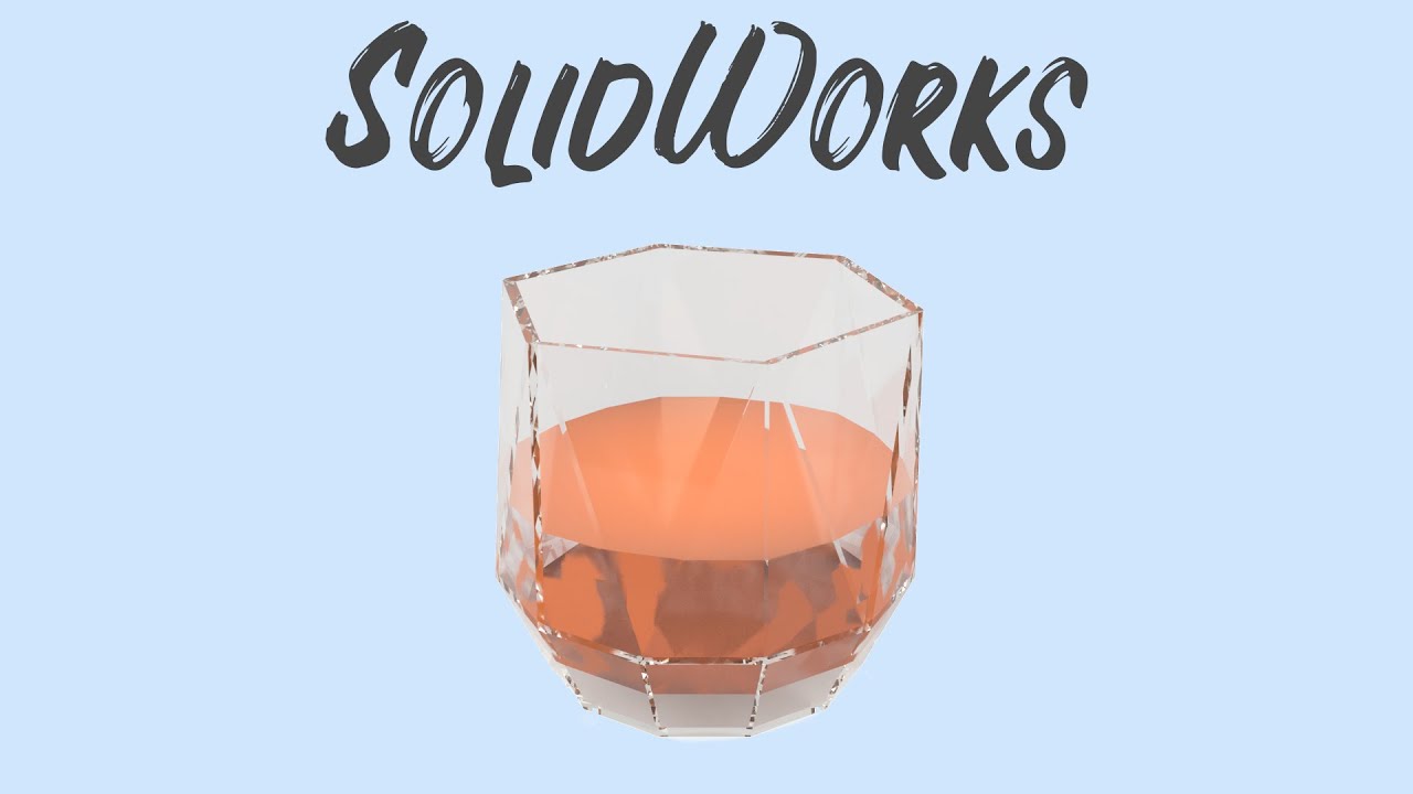 【SolidWorks サーフェス】3DCADでウイスキーグラスを作ってみた 4K
