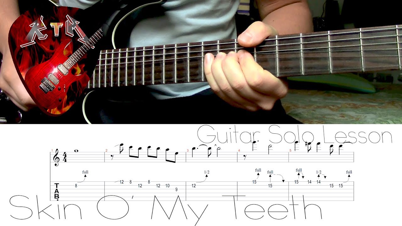 Skin O' My Teeth Guitar Solo Lesson   Megadeth with tabs