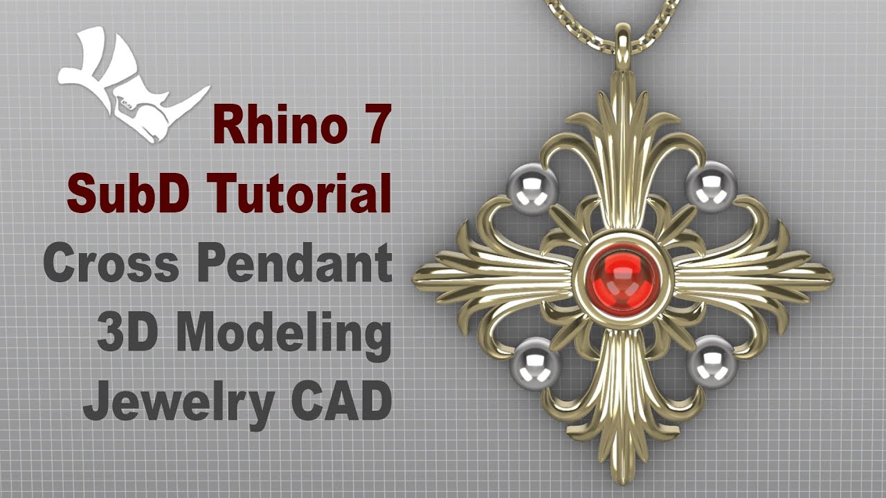 Крест-подвеска с Rhino 3D SubD-Jewelry CAD Design Tutorial 3D Modeling #441