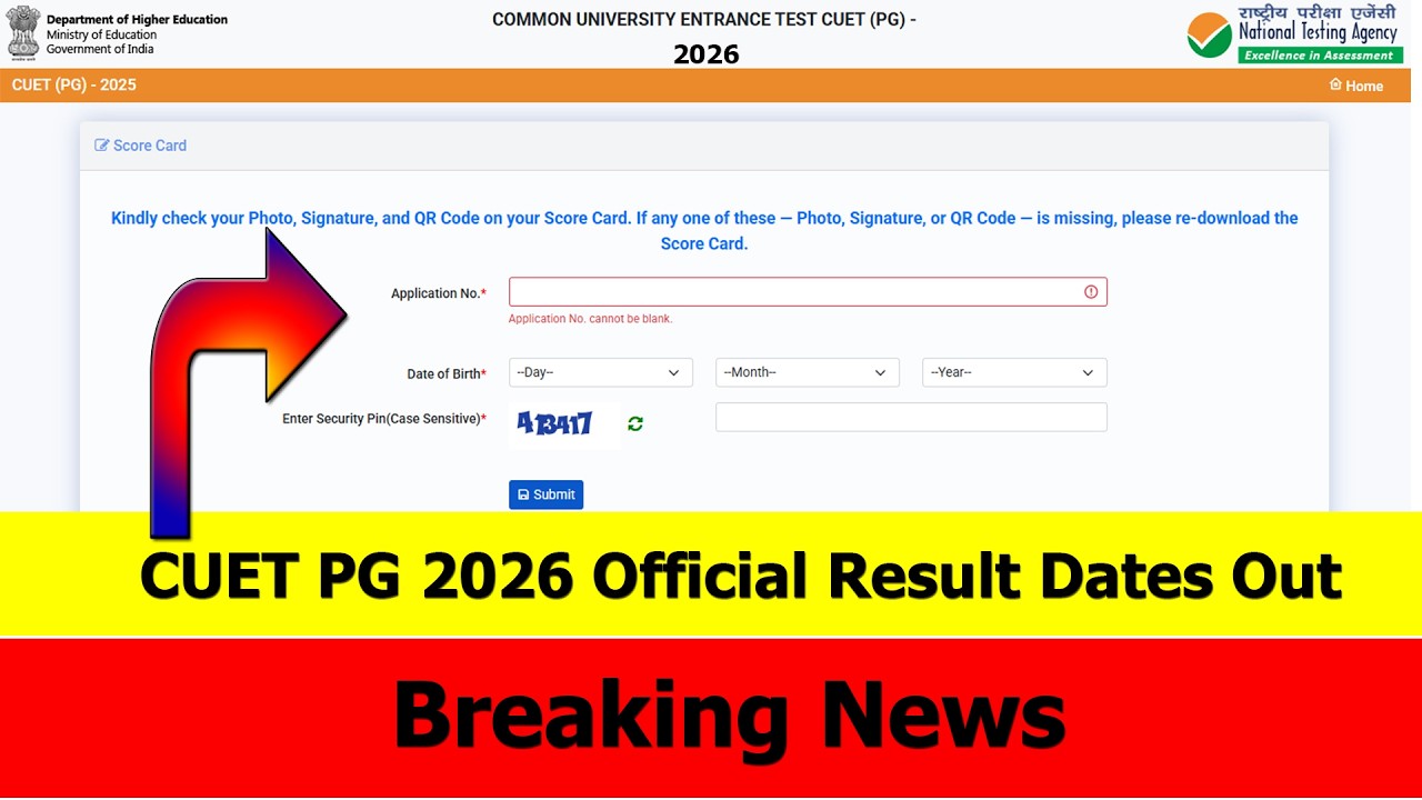 CUET PG 2026 Official Result Date Out | CUET PG 2026 urgent NTA Official update