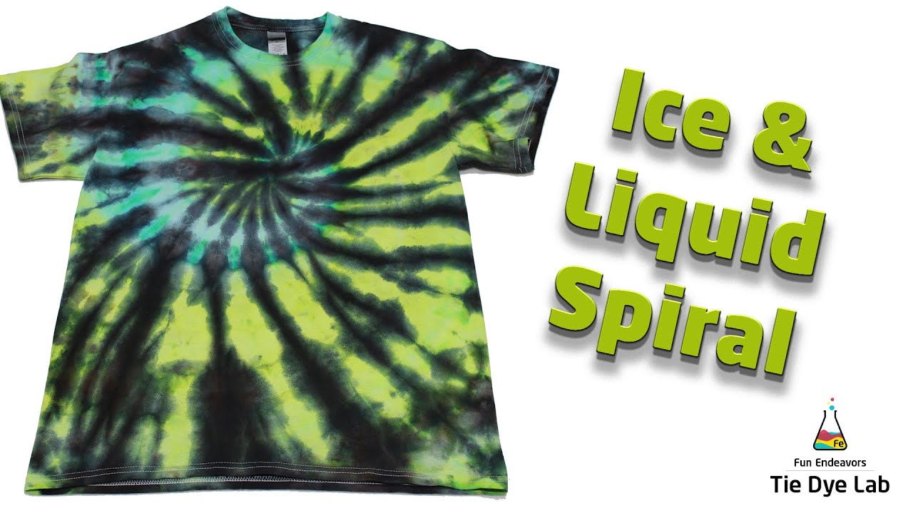 Tie Dye Patterns :  Lime Twist Spiral [Ice and Liquid Dye]