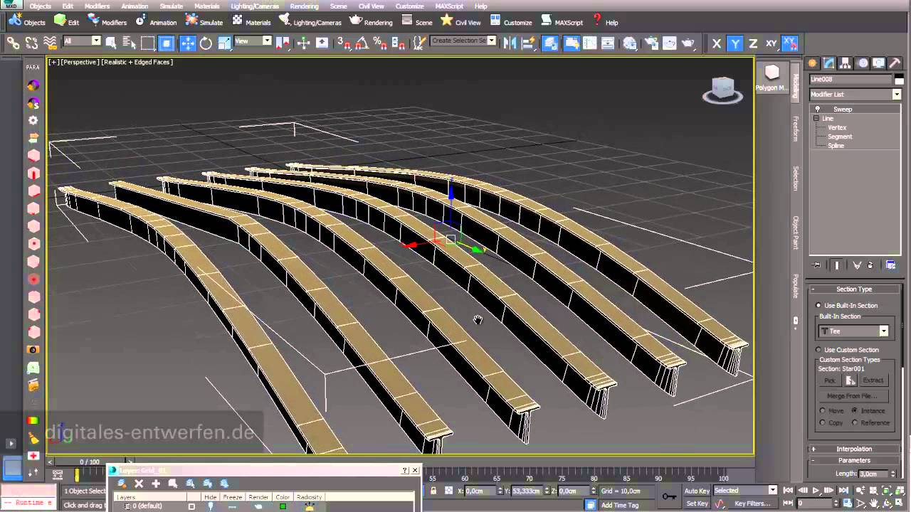 Grid structures 01: grid structures and trusses built out of splines in 3ds max