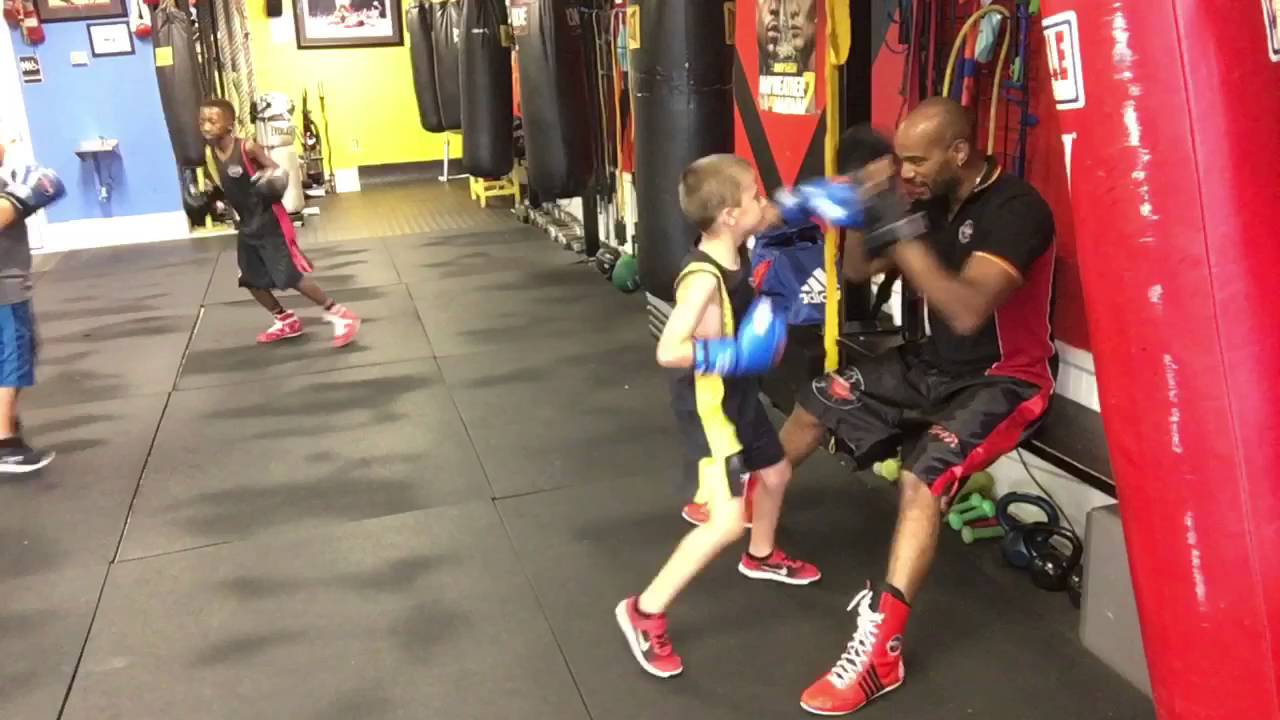 Kids Boxing class ---- awesome kid. AkA Monk-man