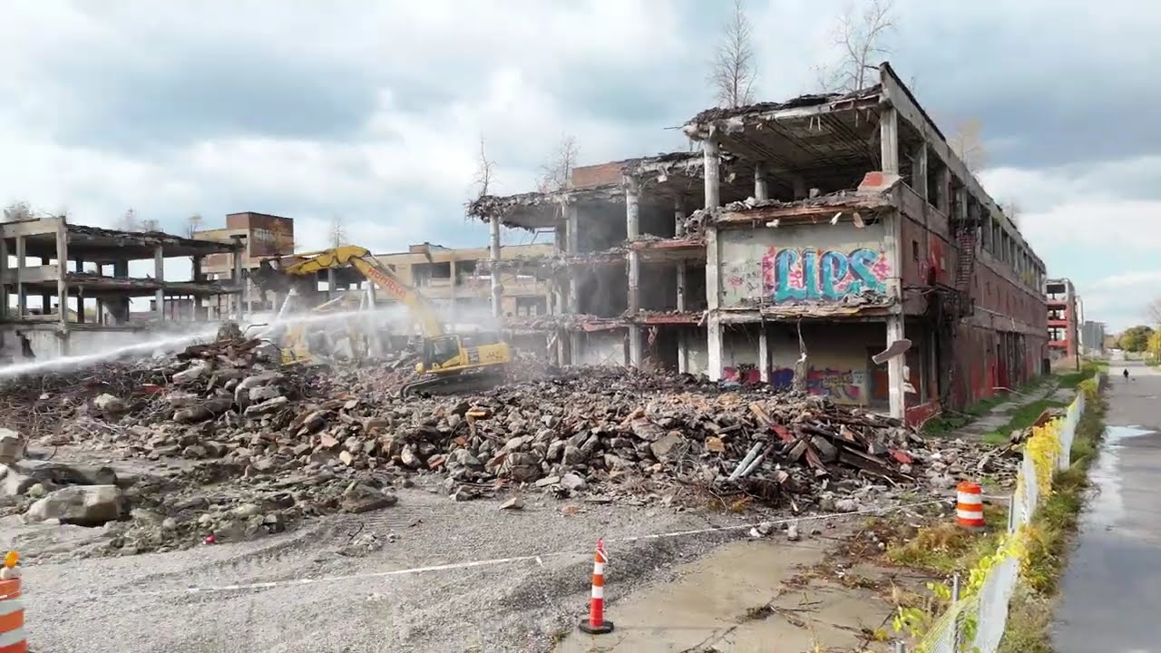 Packard Plant Demolition | Detroit, Michigan [4K]