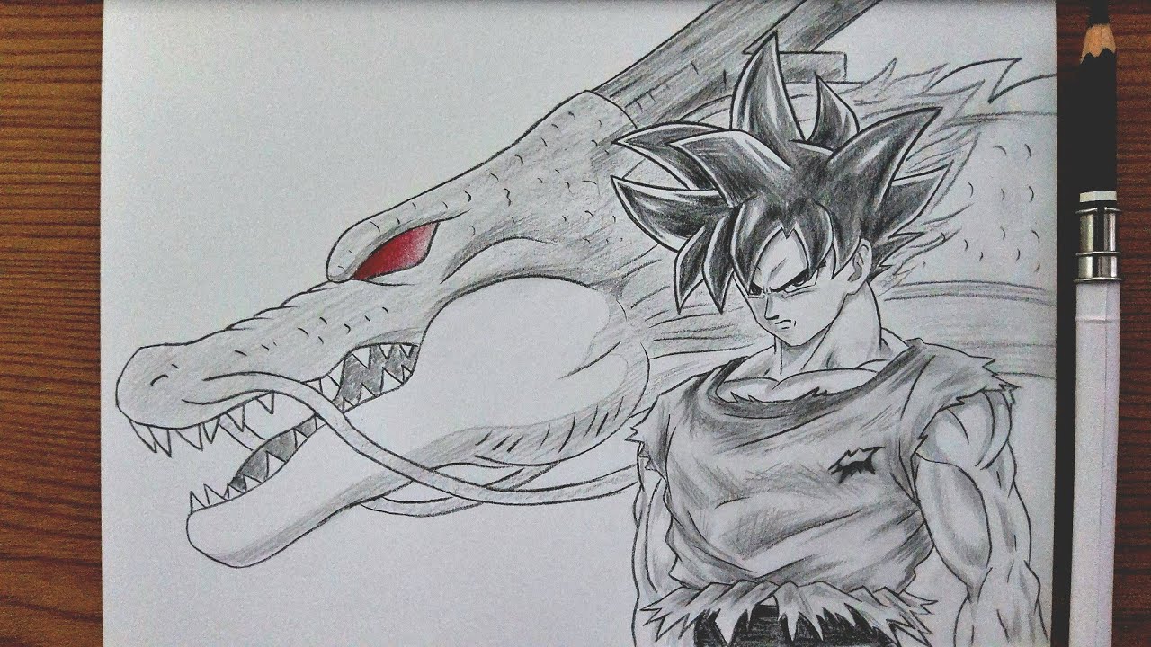 Как нарисовать Гоку и Шенрона || Урок рисования карандашом по мотивам Dragon Ball