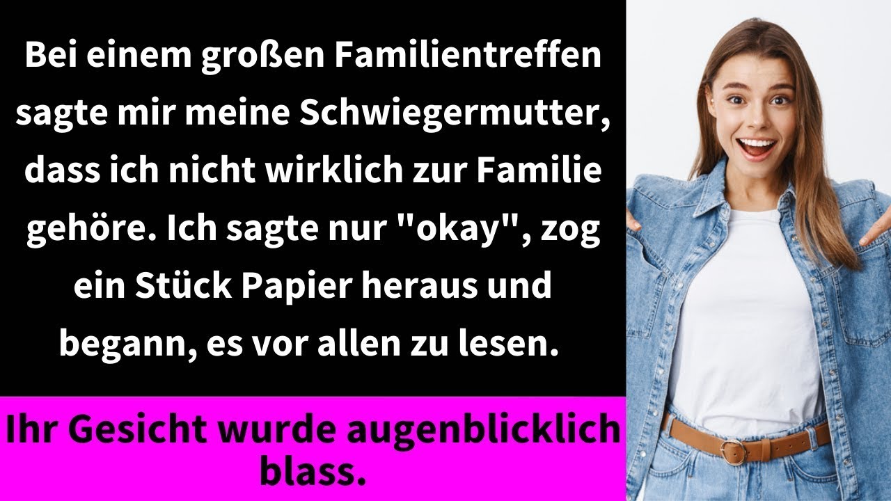 Bei einem großen Familientreffen sagte mir meine Schwiegermutter, dass ich nicht wirklich zur